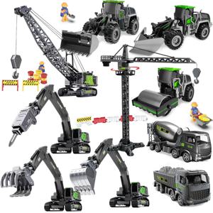1:55 10가지 스타일 다이캐스트 시뮬레이션 엔지니어링 트럭 굴삭기 불도저 드릴러 목재 그래버 크레인 합금 건설 소년 장난감