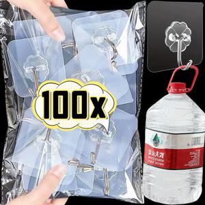 투명 자기 접착제 벽 후크 헤비 듀티 다목적 벽 후크 키 홀더 수건 홀더 주방 욕실 액세서리