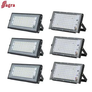 야외 LED 투광 조명, IP65 반사경 프로젝터, 외부 초점 스포트라이트, 50W, 100W, AC 110V, 220V