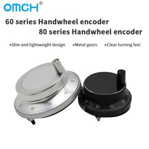 OMCH 핸드휠 펄스 인코더, 100P/R NPN 와이드 전압 보호 회로, 허위 연결 전류 과부하 방지, 60mm, 80mm