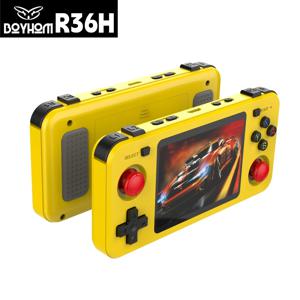 새로운 R36H 레트로 휴대용 게임기 오픈 소스 휴대용 포켓 비디오 플레이어 64GB 128GB 3.5인치 어린이 선물 크리스마스 선물