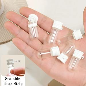 10 미니 여행용 병 누출 방지 휴대용 투명 유리병 메이크업 리무버 세럼에 적합, 일회용 빈 병