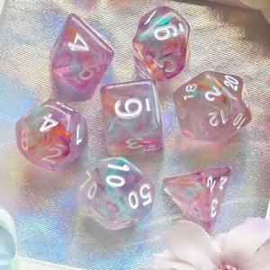 D&D 보드게임 주사위 7개/세트 혼합 색상 다면체 주사위 세트 클럽 파티 DND RPG TRPG 엔터테인먼트 테이블 게임 액세서리