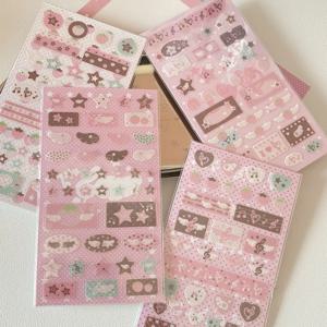 인스 스타일 스윗 걸 핑크 시리즈 노트 딸기 스타 플래시 필름 구 카드 스티커 한국 스타일 폰 케이스 데코 스티커