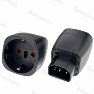 볼란테즈 유로 C14 3핀 플러그 어댑터 10A 250V EU 독일 - IEC60320 남성 변환 컨버터 어댑터 (PDU UPS 캐비닛용)