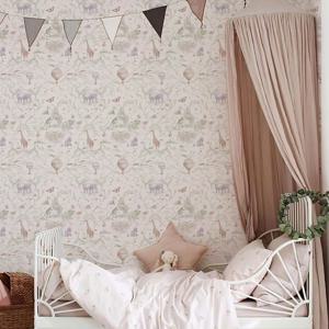 하늘색 코끼리 동물 껍질과 스틱 벽지 Morden 방수 자체 접착 기린 꽃 캐비닛 스티커 PVC 홈 장식