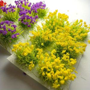 마이크로 조경을 위한 6개/박스 모델 미니 꽃송이, 시뮬레이션 꽃송이, DIY 건축 모형 장식품