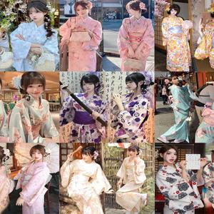 전통 일본 기모노 드레스 여성용 신상 스타일 사진 촬영 의상 민족 의상 무대 의상 폴리에스터 원단 여름 2025