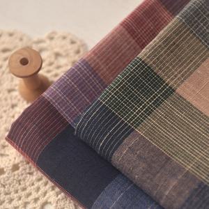 140x50cm 레트로 스타일 컬러 실 염색 격자 무늬 면과 린넨 원단 드레스 의류 식탁보 소파 타월 원단