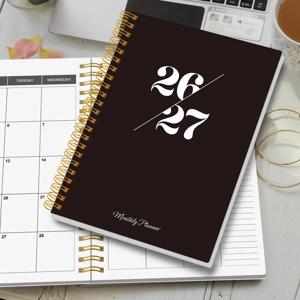 A5 2026.1-2027.12 월간 플래너, 24개월, 스파이럴 바인딩 아젠다 오거나이저, 캘린더, 노트, 학업용 사무용품