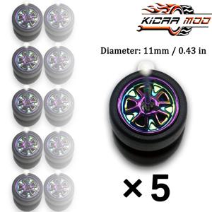 1/64 모델 휠 슬릭 고무 타이어 장난감 모델 다이캐스트 자동차 개조 부품 핫휠용 (5세트 5대용)