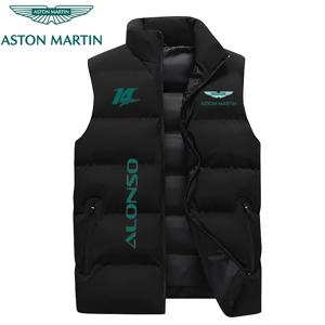 2026 봄/가을 아스턴 마틴 레이싱 팀 프린트 남성 조끼 재킷, 캐주얼 패션 아웃도어 스포츠 웜 재킷
