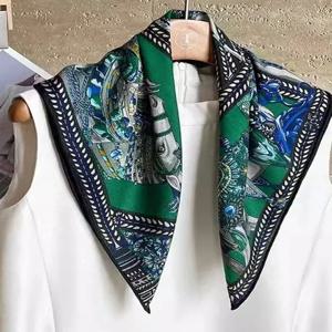 세련된 양면 실크 스카프 숄 모직 여성용 심플 다용도 실크 스카프 숄 에스닉 스타일 프린트 다기능