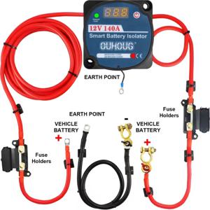 VEVOR 분리형 충전 릴레이 키트 12V 자동 배터리 절연기 키트 12V AMP VSR 110암페어 자동차 트럭 카라반 캠퍼 요트 보트용