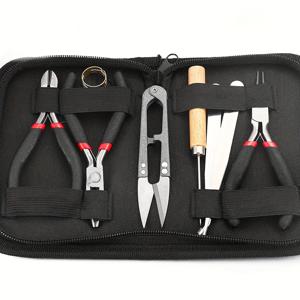 8개/세트, 2개/세트 블랙 제작 도구 세트, 라운드 노즈, 포인티드 노즈, 와이어 커터 포함, 초보자를 위한 비톱니 플라이어