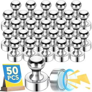 1-50개 초강력 네오디뮴 자석 푸시핀 냉장고 화이트보드용 자석 푸시핀 흡착식 압정 자석 푸시핀