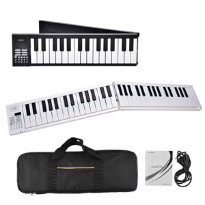 Miwayer 61키 휴대용 접이식 전자 피아노 키보드(LED 디스플레이 포함), 16가지 음색 및 100가지 리듬, 내장 배터리, 교육 모드
