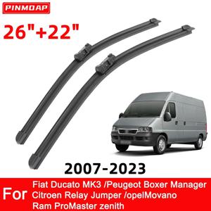 PINMOAP 자동차 앞유리 와이퍼는 피아트 두카토 Mk3 푸조 박서 매니저 시트로엥 릴레이 점퍼 2007-2023 와이퍼 블레이드에 적합합니다.