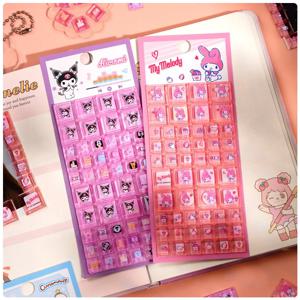 3D 산리오 헬로 키티 스퀘어 스티커 애니메이션 전화 노트북 수하물 장식 크리 에이 티브 DIY 라인 석 데칼 어린이 장난감 만화 선물
