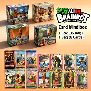 8/288개 이탈리아 브레인롯 컬렉션 카드 텅텅텅 사후르 트랄라레로 트랄랄라 게임 카드 배틀 카드 장난감 팬들을 위한 어린이 선물