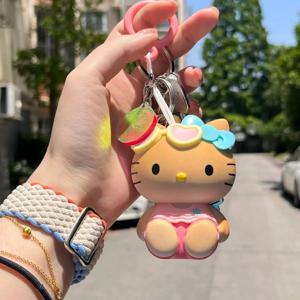 헬로키티 열변색 키체인 귀여운 애니메이션 고양이 가방걸이 만화 캐릭터 장식 선물
