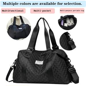 여성용 멀티 컬러 퀼팅 더플백 여행 일상 외출용 스타일리시하고 넉넉한 가벼운 다용도 가방