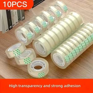 선물 포장, 공예, 사무실 및 가정용 고품질 투명 접착 테이프 10롤, 테이프 디스펜서에 적합
