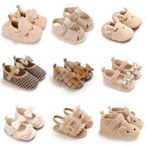 봄과 가을 아기 면화 단화 아기 걸음마 신발 미끄럼 방지 밑창 여름 샌들 만화 0-1 아기 신발