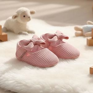 아기 소녀 니트 꽃무늬 프리워커 신발 미끄럼 방지 면 부드러운 밑창 유아 첫 걸음마 신발 여름 유아 신발 0-18개월