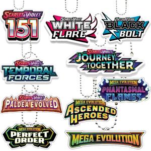 41 스타일 애니메이션 Ptcg PKM 아크릴 키 체인 만화 스칼렛과 바이올렛 메가 에볼루션 시리즈 로고 전화 참 펜던트 선물 장난감