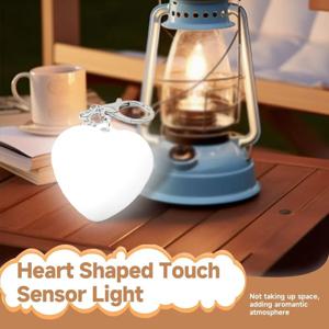 터치 감응식 LED 충전 램프, 자동 센서가 있는 핸드백 조명, 침실등, 하트 조명, 여성용 선물 아이디어, 여성용 야간 조명