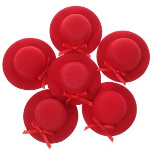 6Pcs 미니 Bowknot 모자 DIY 헤어 액세서리를위한 안정적이고 우아한 미니어처 모자 와인 병 장식 어린이 창조적 인 재미