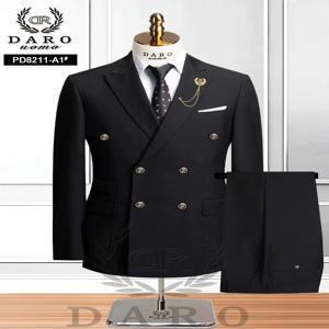 DAROuomo 2025 남성 정장 슬림핏 포멀 비즈니스 워크웨어 수트 2피스 세트 (자켓+바지) DR8211