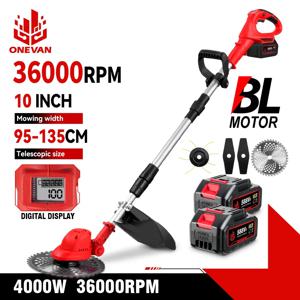 ONEVAN 10인치 브러시리스 전기 잔디 깎는 기계 36000RPM 무선 잔디 트리머 커터 마키타 18V 배터리 핀용 정원 전동 공구
