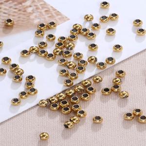 100pcs 스테인레스 스틸 라운드 스페이서 비즈 DIY 팔찌 목걸이 비즈에 대 한 느슨한 구슬 보석 매력 만들기