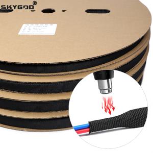 1~50m PET 편조 케이블 슬리브 열 수축 튜브 절연 난연성 수축 와이어 랩 외장 보호 케이블 정리기