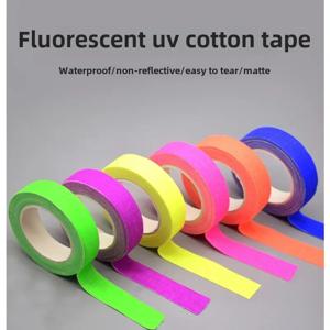 네온 형광 천 테이프, 5미터, 무지개 색상, 파티, 비반사, 어둠 속에서 빛나는, 검은색 자외선 아래