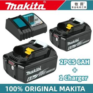 100% 오리지널 Makita 배터리, 18V 6.0Ah 충전식 배터리, Makita BL1830BL1840BL1850BL1860B 교체, 전동 공구 배터리
