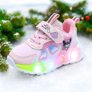 키즈 소녀 신발 Led 조명 어린이 운동화 소녀 캐주얼 스포츠 신발 아기 안티-슬립 핑크 퍼플 만화 신발 크기 21-30