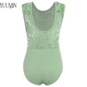 여자 U-백 피겨 스케이팅 바디 슈트 발레 연습 공연 의상 민소매 벨벳 프린트 메쉬 체조 댄스 레오타드
