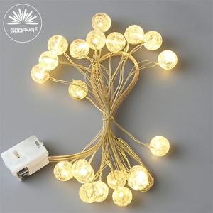 LED 라이트 스트링 배터리 구동 크랙 볼 가랜드 야외 정원 요정 조명 웨딩 크리스마스 새해 파티 장식