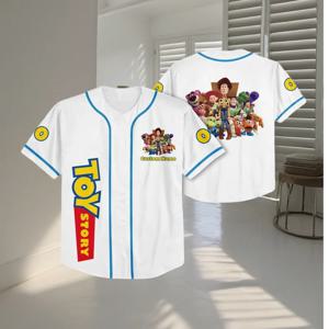 2025 디즈니 우디 야구 저지 남성 여성 캐주얼 야구 셔츠 토이 스토리 여름 반팔 어린이 야구 유니폼 탑스