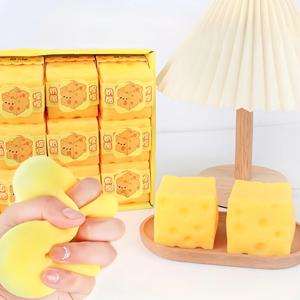 스퀴시 스퀘어 치즈 스퀴즈 장난감 느린 반동 푸시 스트레스 해소 감각 장난감 부드러운 버터 치즈 피젯 장난감 크리스마스 선물