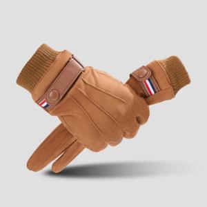 남성용 스웨이드 사이클링 장갑 겨울용 두꺼운 장갑 하이킹 폴리에스터 터치스크린 따뜻한 플러피 모터사이클 소프트 배달 라이더 장갑