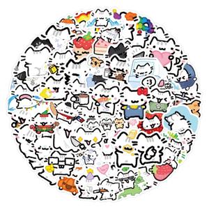 90PCS 귀여운 Pokky 고양이 스티커 Kawaii 동물 밈 낙서 데칼 수하물 노트북 전화 기타 자동차 자전거 스케이트 보드 스티커