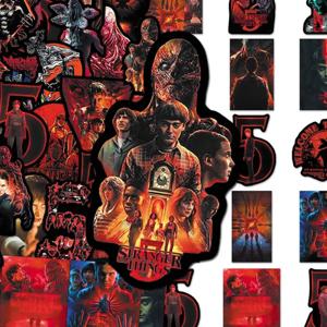 50 시트 스트레인저 5 스티커 고해상도 캐릭터 포스터 아트웍 DIY 데스크탑 문구 데칼 장식