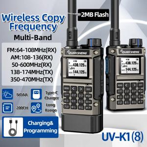 콴셩 UV-K1(8) 멀티밴드 무전기 2MB 플래시 무선 주파수 복사 장거리 타입-C 충전기 (콴셩 UVK5 K6 호환)