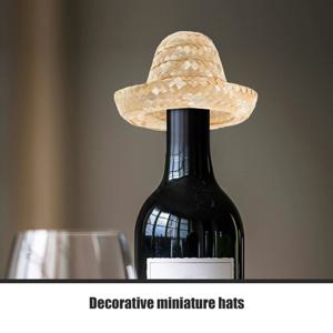 미니어처 밀짚모자 미니 캡 내마모성 직조 소재 미니 모자 공예용 파티 용품 와인병 애완동물 장식