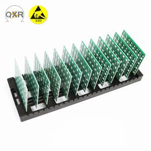 Q-PC7 ESD PCB 보관 랙 및 홀더 435X160X30mm H형 25개 정전기 방지 플라스틱 블랙 트레이