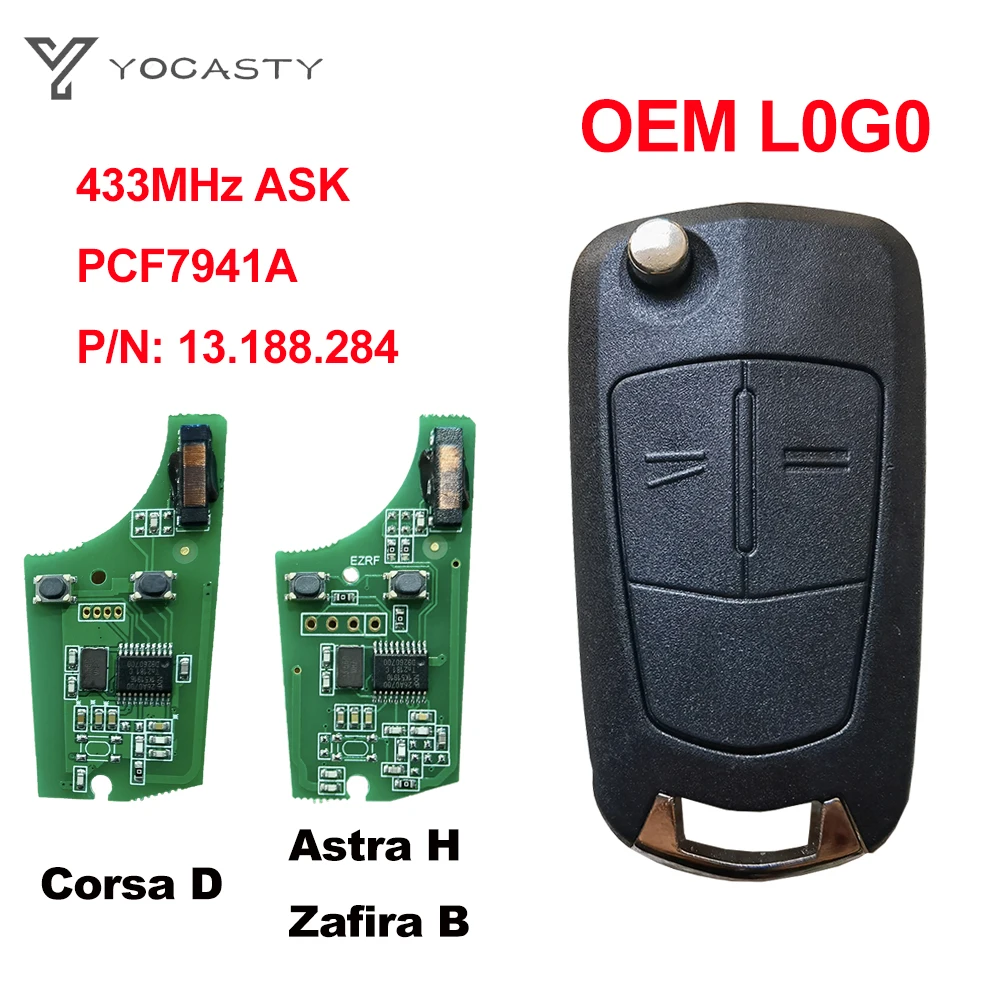 YOCASTY 736-743-A 원격 플립 자동차 키 PCF7941A 46 칩 433MHz Opel Vauxhall Corsa D G4 Astra H Zafira B Holden Astra AH